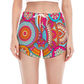 Retro Bohemian Mandala Pattern Print Women's Split Running Shorts