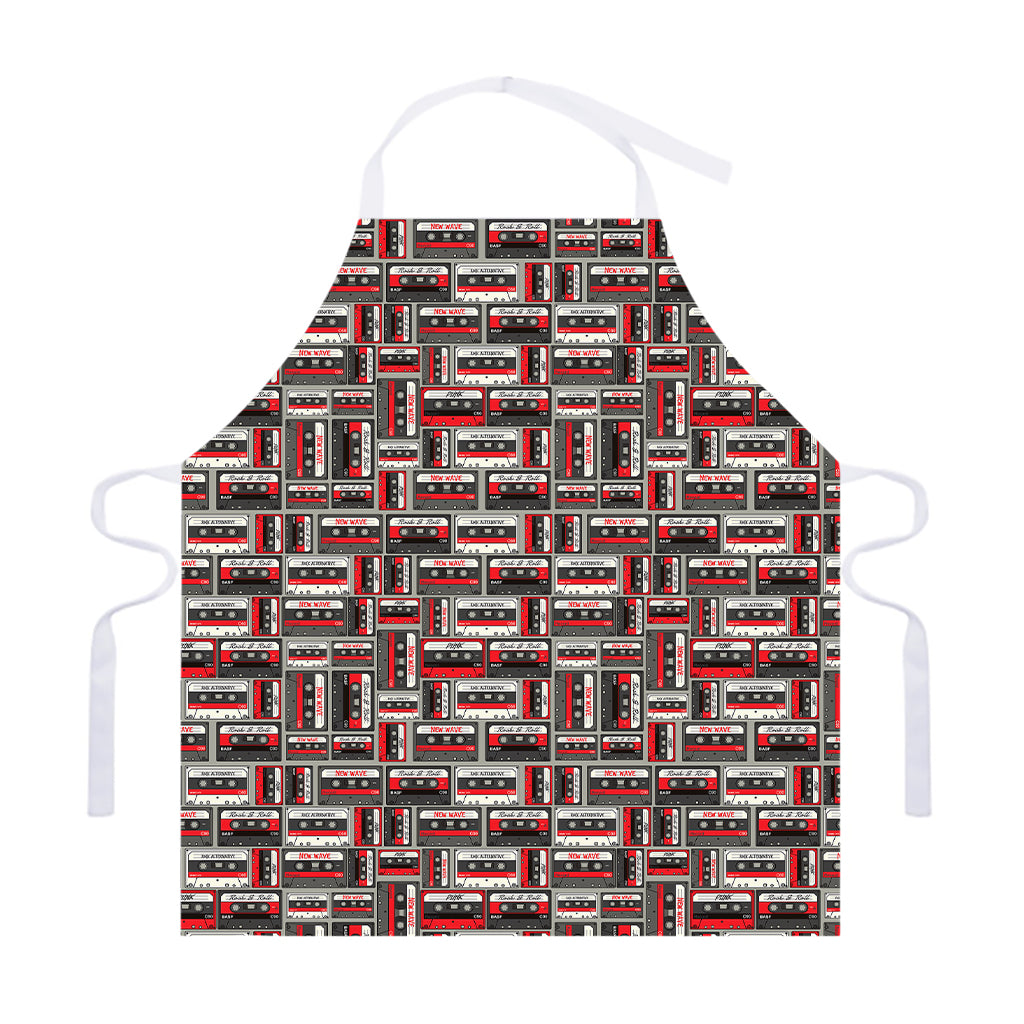 Retro Cassette Tape Pattern Print Adjustable Apron