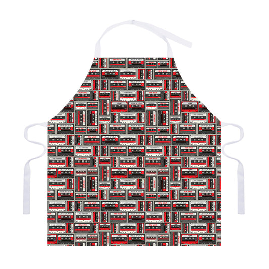 Retro Cassette Tape Pattern Print Adjustable Apron