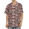 Retro Cassette Tape Pattern Print Aloha Shirt