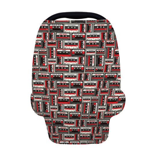 Retro Cassette Tape Pattern Print Baby Seat Cover