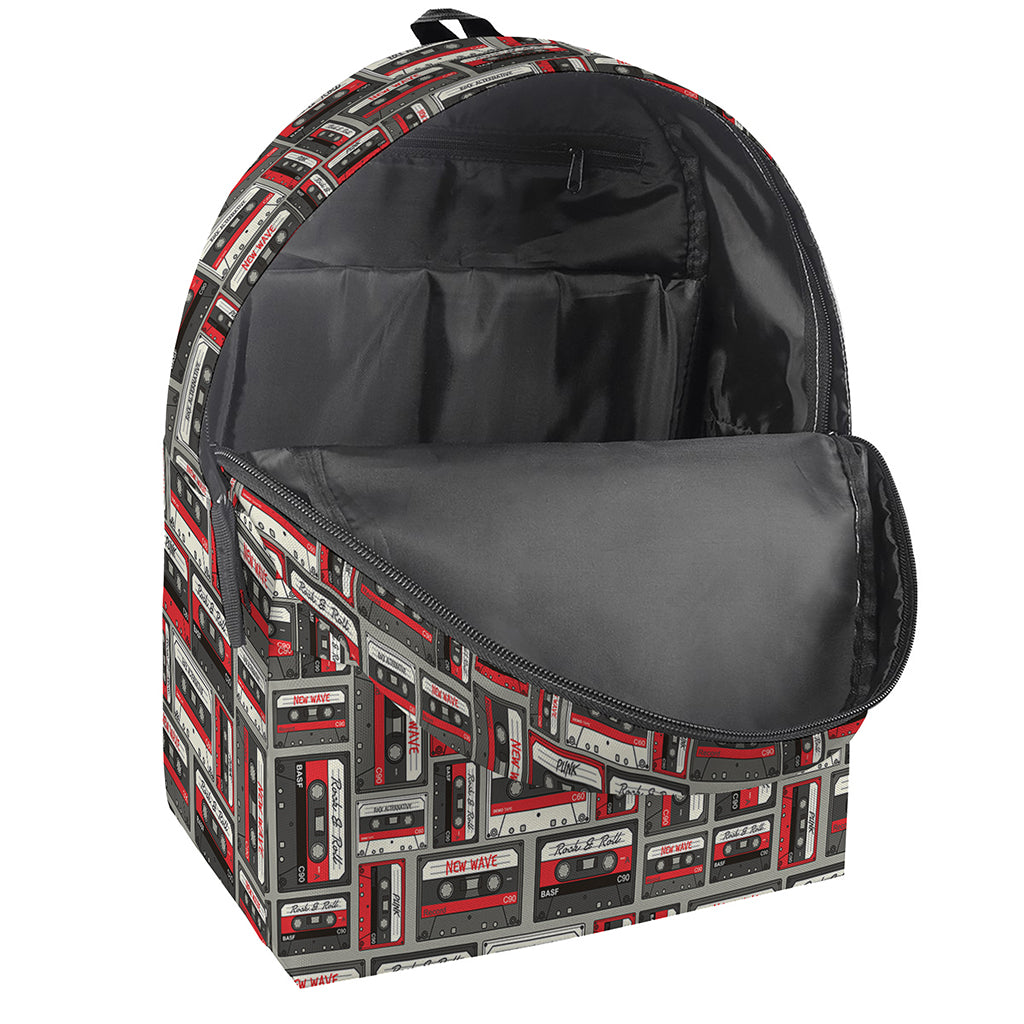 Retro Cassette Tape Pattern Print Backpack