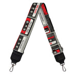 Retro Cassette Tape Pattern Print Bag Strap