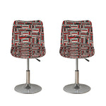 Retro Cassette Tape Pattern Print Bar Stool Covers