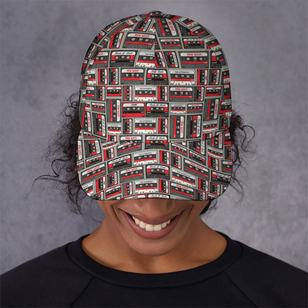 Retro Cassette Tape Pattern Print Baseball Cap