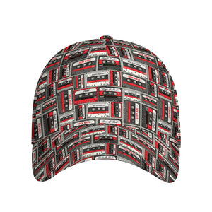 Retro Cassette Tape Pattern Print Baseball Cap