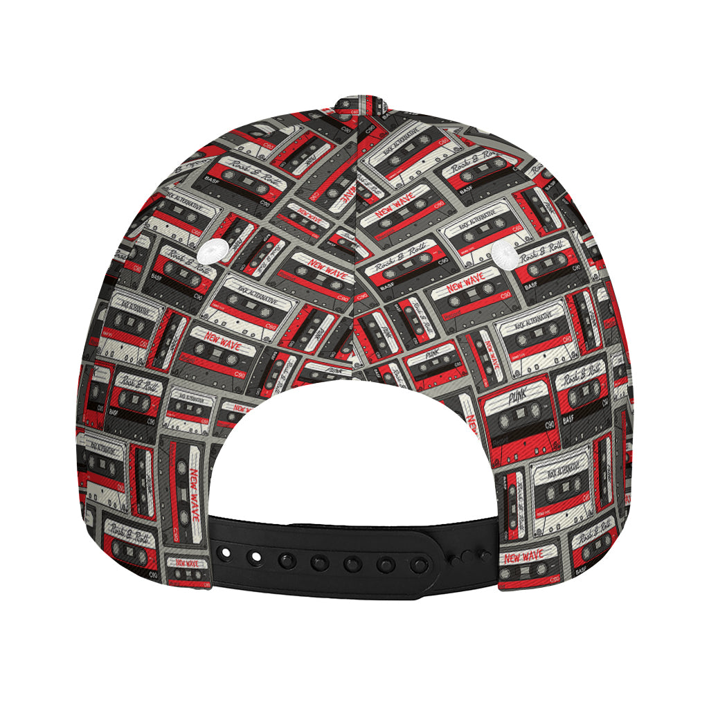 Retro Cassette Tape Pattern Print Baseball Cap