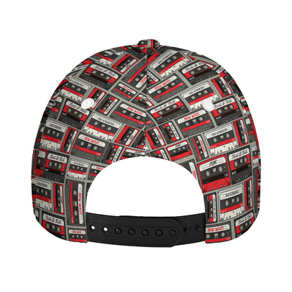 Retro Cassette Tape Pattern Print Baseball Cap