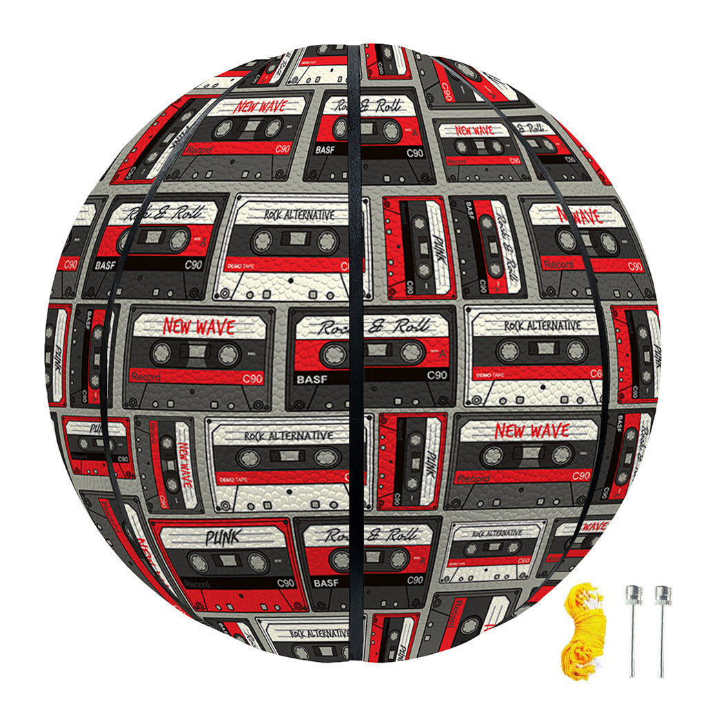Retro Cassette Tape Pattern Print Basketball