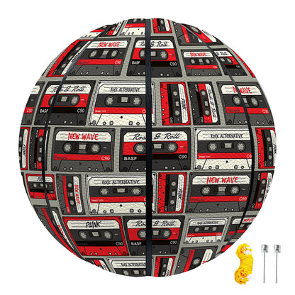 Retro Cassette Tape Pattern Print Basketball