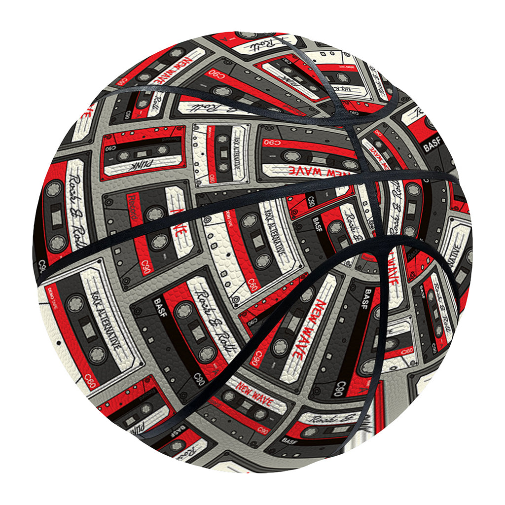 Retro Cassette Tape Pattern Print Basketball