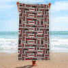 Retro Cassette Tape Pattern Print Beach Towel