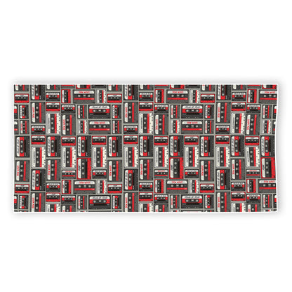 Retro Cassette Tape Pattern Print Beach Towel