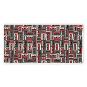 Retro Cassette Tape Pattern Print Beach Towel