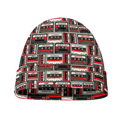 Retro Cassette Tape Pattern Print Beanie
