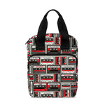Retro Cassette Tape Pattern Print Bible Tote Bag