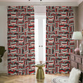 Retro Cassette Tape Pattern Print Dimout Pencil Pleat Curtains