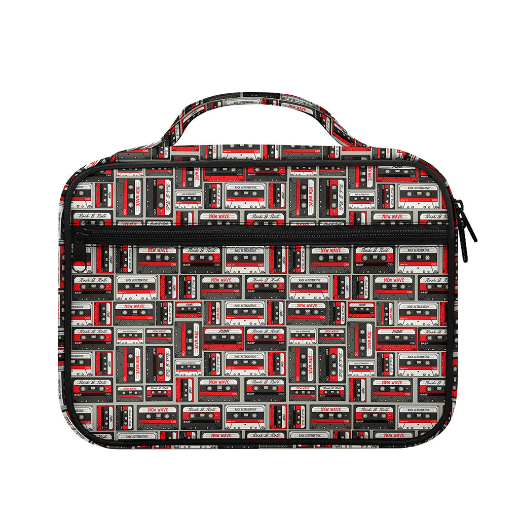 Retro Cassette Tape Pattern Print Briefcase Bible Bag