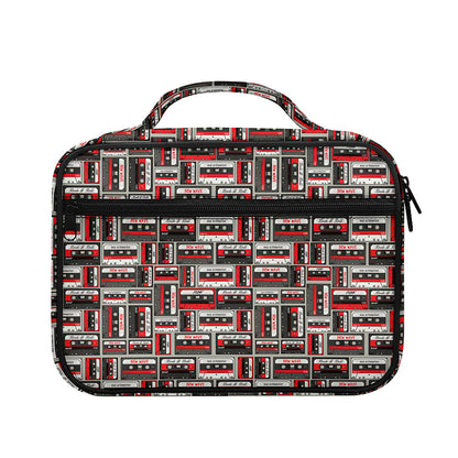 Retro Cassette Tape Pattern Print Briefcase Bible Bag