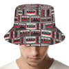 Retro Cassette Tape Pattern Print Bucket Hat