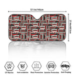 Retro Cassette Tape Pattern Print Car Windshield Sun Shade