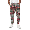 Retro Cassette Tape Pattern Print Cotton Sweatpants