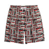 Retro Cassette Tape Pattern Print Cotton Shorts