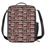 Retro Cassette Tape Pattern Print Crossbody Lunch Bag