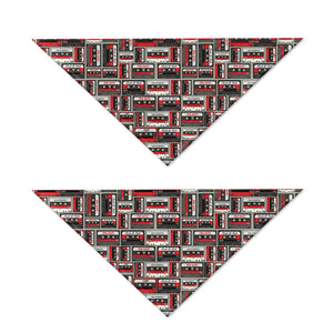 Retro Cassette Tape Pattern Print Dog Bandana