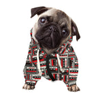 Retro Cassette Tape Pattern Print Dog Zip Up Hoodie