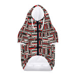 Retro Cassette Tape Pattern Print Dog Zip Up Hoodie