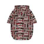 Retro Cassette Tape Pattern Print Dog Zip Up Hoodie