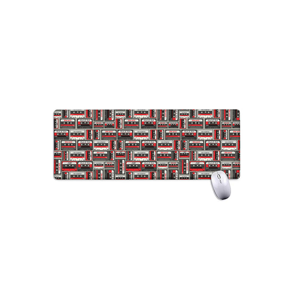 Retro Cassette Tape Pattern Print Extended Mouse Pad