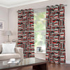 Retro Cassette Tape Pattern Print Extra Wide Grommet Curtains