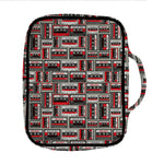 Retro Cassette Tape Pattern Print Front Pocket Bible Bag