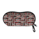 Retro Cassette Tape Pattern Print Glasses Case