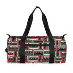 Retro Cassette Tape Pattern Print Gym Bag