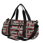 Retro Cassette Tape Pattern Print Gym Bag