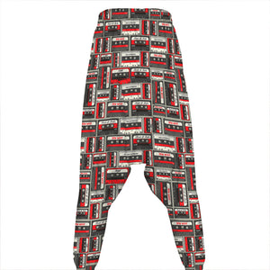 Retro Cassette Tape Pattern Print Hammer Pants