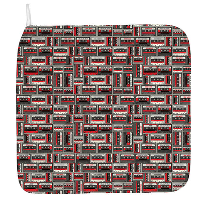 Retro Cassette Tape Pattern Print Hand Towel
