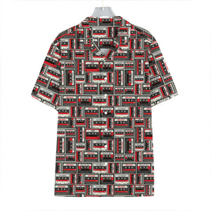 Retro Cassette Tape Pattern Print Hawaiian Shirt