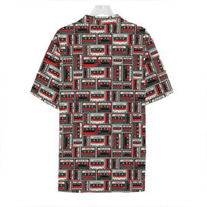 Retro Cassette Tape Pattern Print Hawaiian Shirt