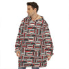 Retro Cassette Tape Pattern Print Hoodie Blanket