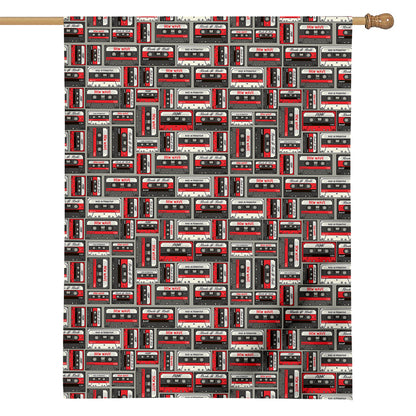 Retro Cassette Tape Pattern Print House Flag