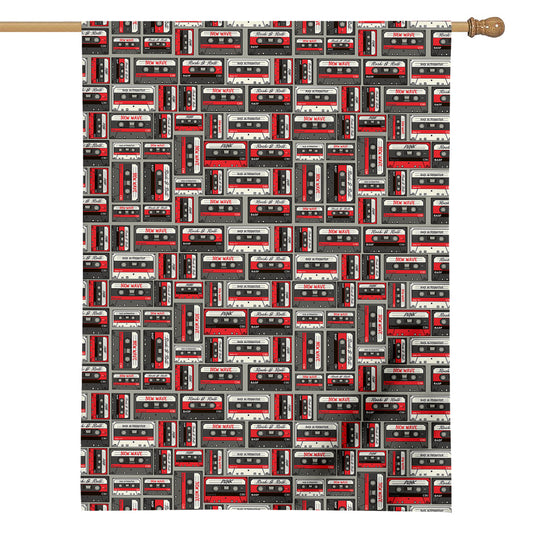 Retro Cassette Tape Pattern Print House Flag