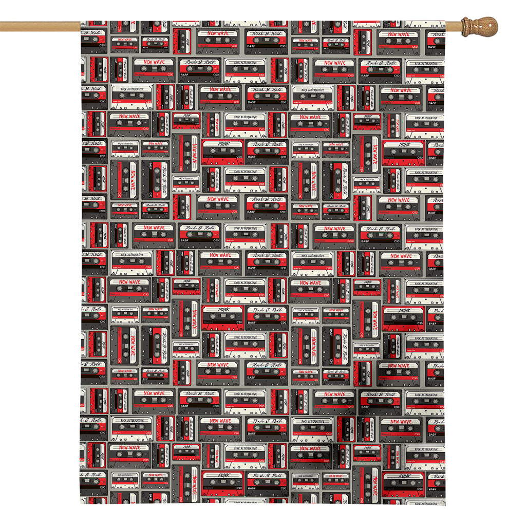 Retro Cassette Tape Pattern Print House Flag