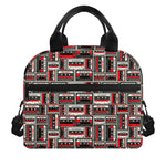 Retro Cassette Tape Pattern Print Insulated Lunch Bag