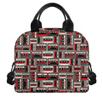 Retro Cassette Tape Pattern Print Insulated Lunch Bag