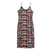 Retro Cassette Tape Pattern Print Jersey Midi Cami Dress