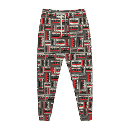 Retro Cassette Tape Pattern Print Jogger Pants